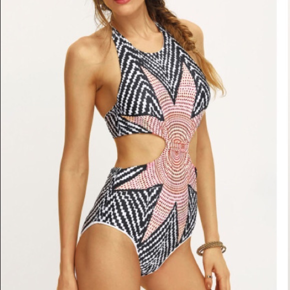 RESTOCKED- Tribal Print Cutout One-piece - Picture 2 of 7